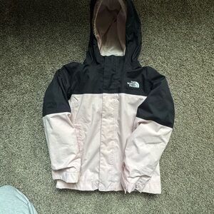 The North Face Pink and Black Puffer Jacket